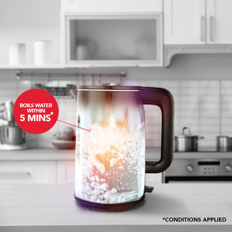 Sharp Electric Kettle 1.5 L EKJ-15DN-B | Glossy Black | Double Layered Stainless Steel Protection