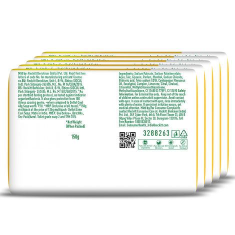 Dettol Lime Fresh Bathing Soap Bar with 12hr Freshness