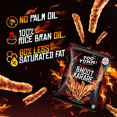 Too Yumm! Bhoot Karare Spicy Chilli Flavour Crisps | No Palm Oil Snacks