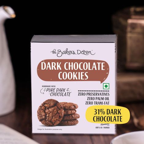 The Baker's Dozen Dark Chocolate Flavoured Biscuits Cookies | Artificial Flavour-free