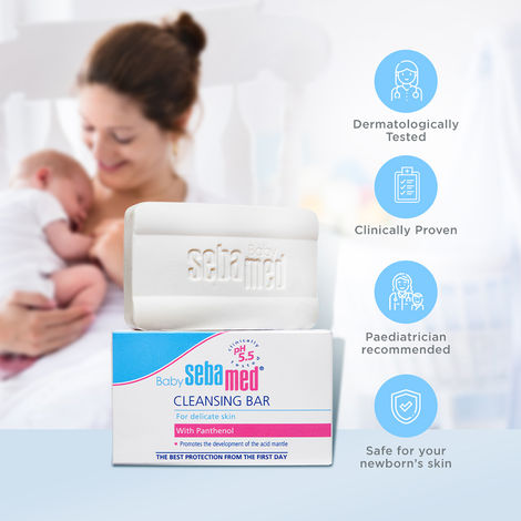 Baby Sebamed Cleansing Bar | pH 5.5 | Newborn bathing | Soap Free | Tear Free