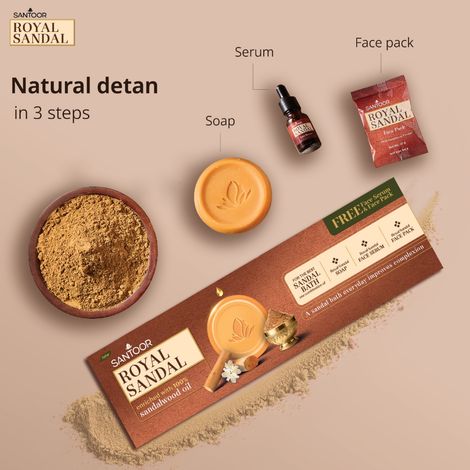 Santoor Royal Sandal Soap with Face Serum and Face Pack