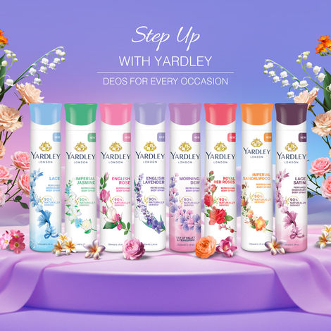 Yardley London Morning Dew Deodorant - Lily of Valley and Frangipani Fragrance - Naturally Derived