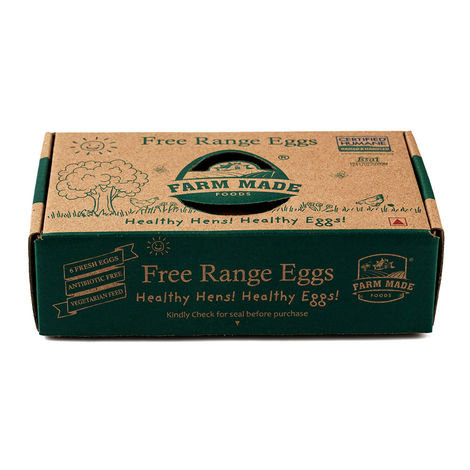 Farm Made Free Range Brown Eggs, 6 Pieces - Protein Rich, Veg Feed, Non-Fertile