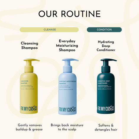 Fix My Curls Cleansing Shampoo | Curly, Wavy, Frizzy Hair|Anti-Dandruff, Sulphate Free