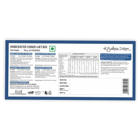 The Baker's Dozen Handcrafted Cookies Gift Box | Diwali Gift Hamper | Chocolate, Coconut & Oats Cookie