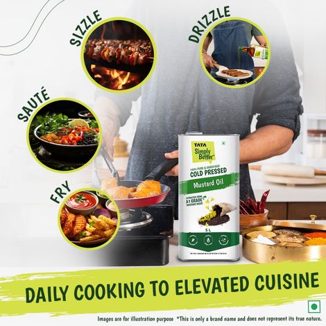 Tata Simply Better Mustard (Sarson) Cold Pressed Oil | Unrefined & Healthy Cooking Oil