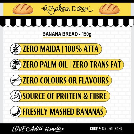 The Baker's Dozen Banana Bread 100% Wholewheat