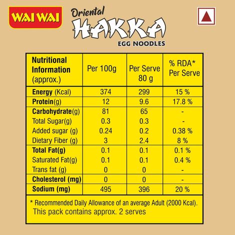 Wai Wai Oriental EGG Hakka Noodles