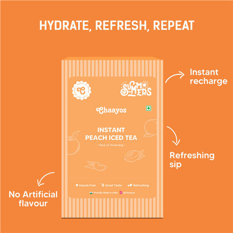 Chaayos Lemon Instant Tea Premix - Refreshing Welcome Drink (10pc) & Chaayos Peach Instant Tea Premix - Refreshing Welcome Drink (1pc) Combo