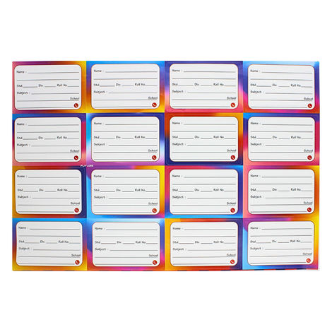 School Notebook Name Stickers