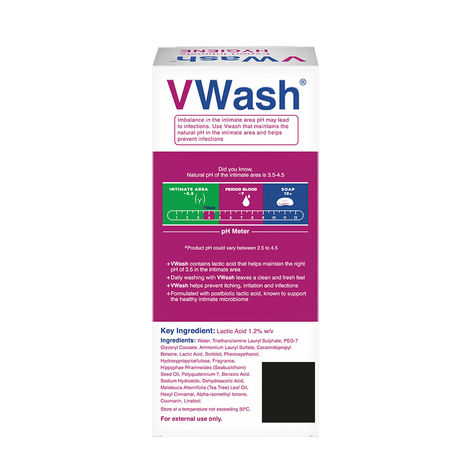 Vwash Plus Expert Intimate Hygiene Wash for Women With pH 3.5