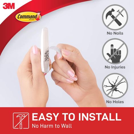 Command Wall Hook - Medium Size, Pack Of 2, Capacity - 1.3Kg