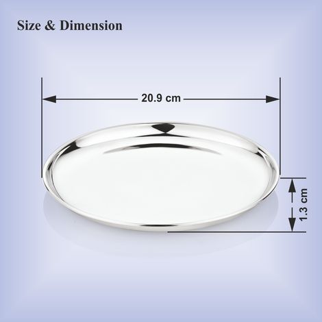 Steelera Stainless Steel Shallow Snacks Plate | Food Safe | 20 cm