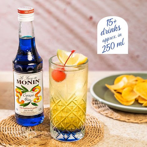 Monin Bleu Curacao Syrup for Cocktail |Mocktails | Mixers