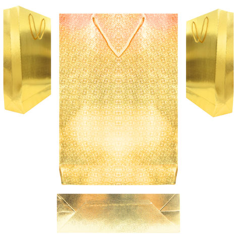 Se7En Golden Paper Bag | 9 X 13 X 3 Inch - Assorted Design