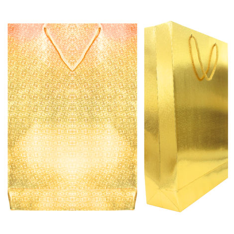 Se7En Golden Paper Bag | 9 X 13 X 3 Inch - Assorted Design