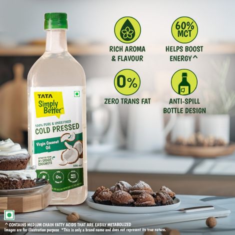 Tata Simply Better Virgin Coconut Cold Pressed Oil | Pure & Unrefined Oil