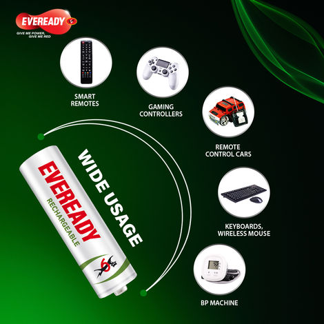 Eveready Rechargeable Ni-MH AA Battery|Pack of 2