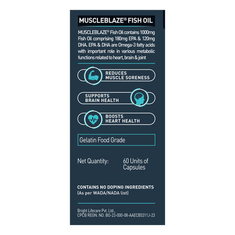 MuscleBlaze Omega 3 Fish Oil (60 Capsules)