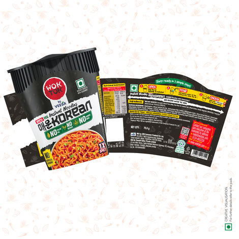 Wok Tok by Veeba Instant Cup Noodles Spicy Korean