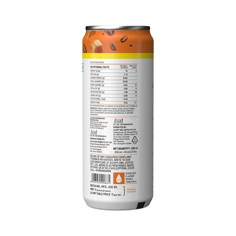 Sleepy Owl Caramel latte Cold Coffee Can