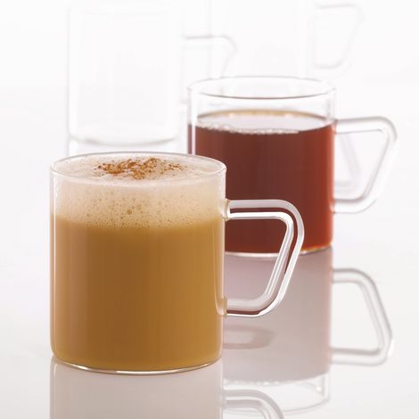 Borosil Vision Tea N Coffee Classic Mug Set | 190 ml | Borosillicate Glass | Microwave Safe