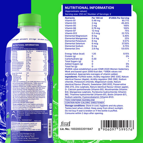 Fast&Up Dryp Vitamin Water | Zero Sugar - Zero Calories - Apple Flavour