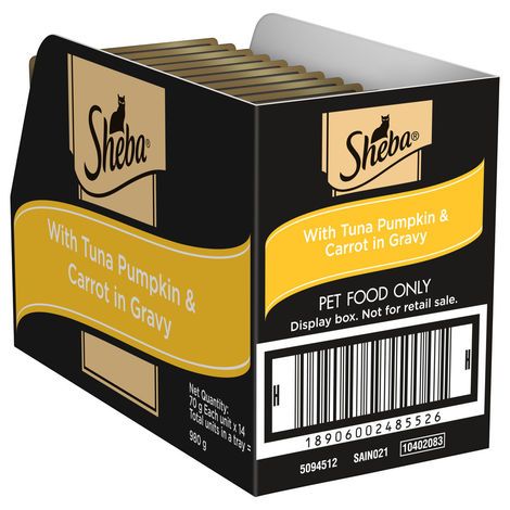 Sheba Fine Adult Tuna Pumpkin & Carrot in Gravy Wet Cat Food