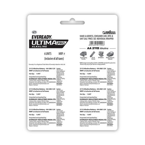 Eveready Ultima Pro Alkaline AA Battery|Pack of 6