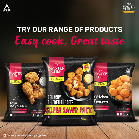 ITC Master Chef Crunchy Chicken Nuggets | Source of Protein | No Added Preservatives | 55 pieces