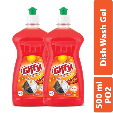 Giffy Liquid Dish Wash Gel With Turbo Boosters and Natural Mild Fragrance
