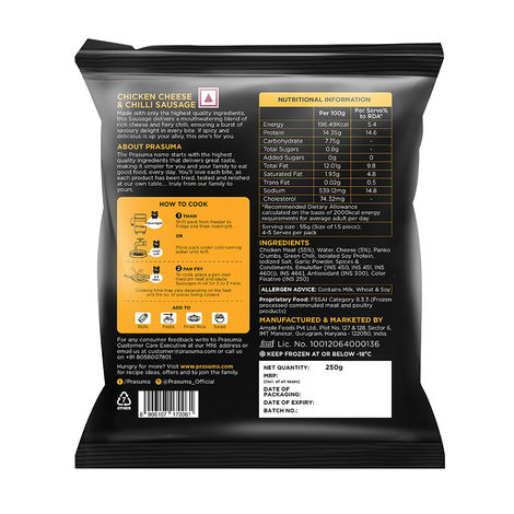 Prasuma Chicken Cheese & Chilli Sausage