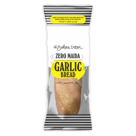 The Baker's Dozen Zero Maida Garlic Bread No Palm Oil No Preservative 100% Wholewheat