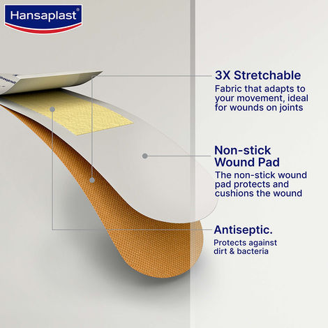 Hansaplast Antiseptic Elastic Bandage | Blocks 99% of Bacteria | 3X Strechable | Water Repellant