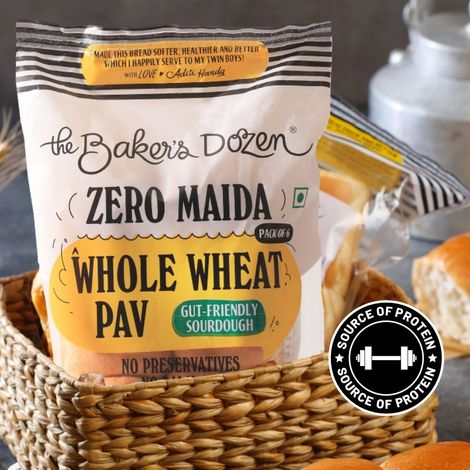 The Baker's Dozen Zero Maida Pav No Palm Oil No Preservative 100% Wholewheat