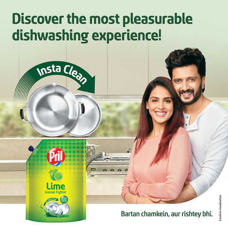 Pril Lime Dishwash Liquid - 140 ml