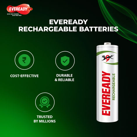 Eveready Rechargeable AAA BP2 600 NIMH Battery(1000 Series)|Pack of 2