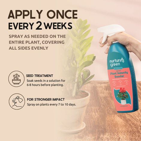 Nurturing Green - Immunity Booster Spray | 650ml | Liquid Fertilizer Plant Booster Spray Bottle