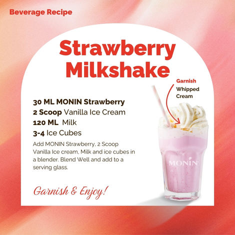 Monin Strawberry Syrup for Cocktail | Mocktails |Slush