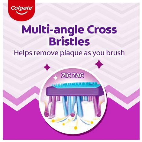 Colgate ZigZag Soft Bristle Toothbrush, Compact Brush Head for Deep & Complete Cleansing