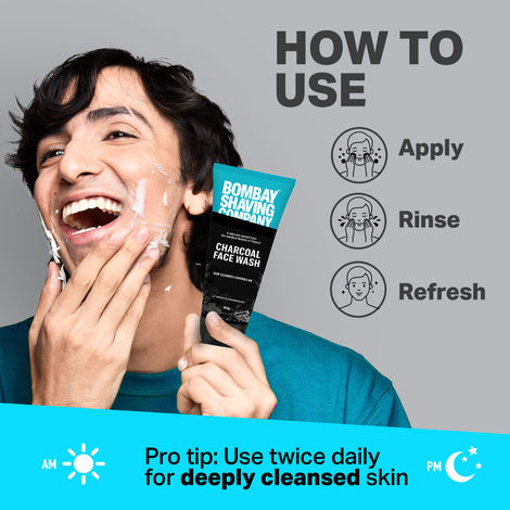 Bombay Shaving Company Charcoal Face Wash, Fights Pollution And Acne | Oil Control For Men