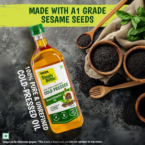 Tata Simply Better Sesame-Gingelly (Til) Cold Pressed Oil | Pure & Unrefined Oil