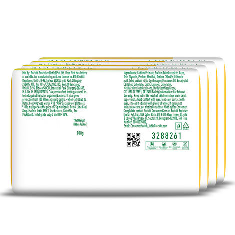 Dettol Lime Fresh Bathing Soap Bar with 12hr Freshness