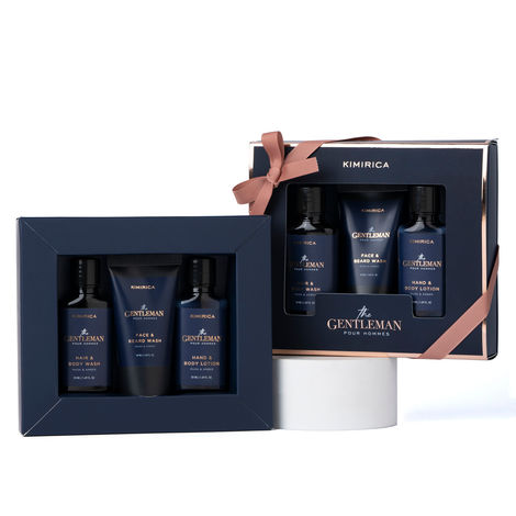 Kimirica Gentlemen Trio Gift Set I Grooming Set for Men I Showergel, Body lotion and Face wash