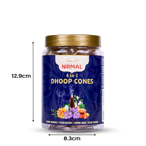 Shubhkart Nirmal 4 In 1 Dry Dhoop Cone Jar