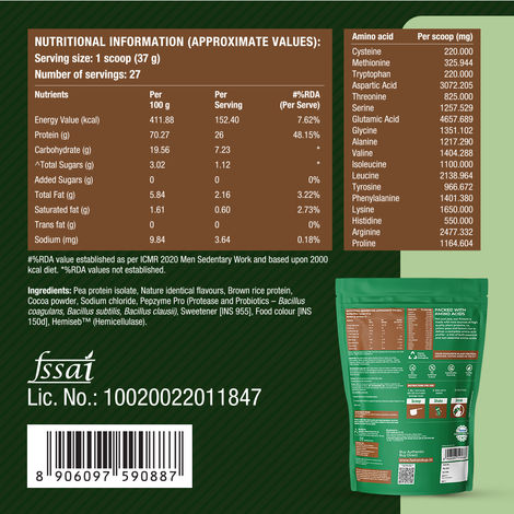 Fast&Up Plant Protein-100% Vegan Protein - Rich Chocolate Flavour