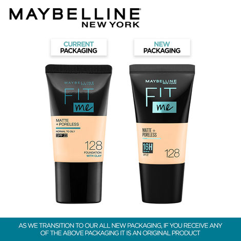 Maybelline New York Fit Me Matte+Poreless Liquid Foundation Tube 128 Warm Nude