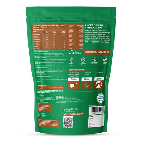 Fast&Up Plant Protein-100% Vegan Protein - Rich Chocolate Flavour