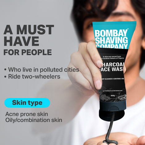 Bombay Shaving Company Charcoal Face Wash, Fights Pollution And Acne | Oil Control For Men
